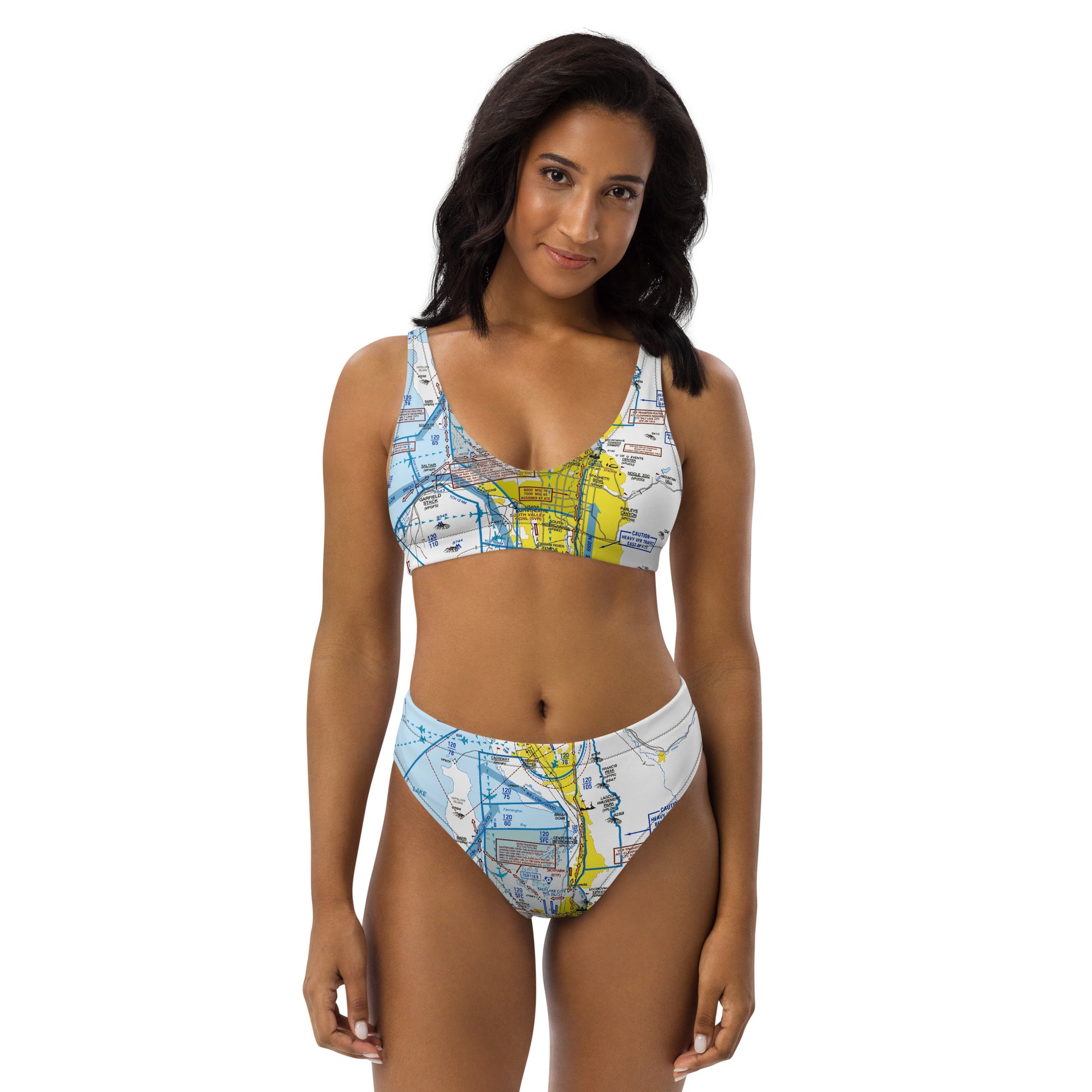Salt Lake City Flyway Chart recycled high-waisted bikini