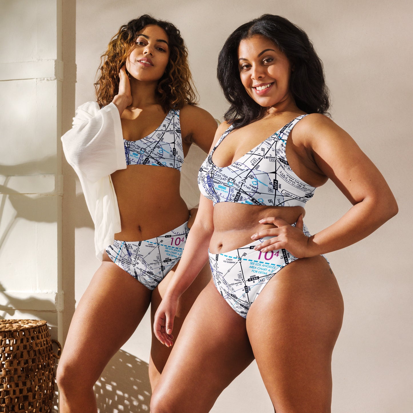 Enroute Low Altitude Chart recycled high-waisted bikini (ELUS3/white)