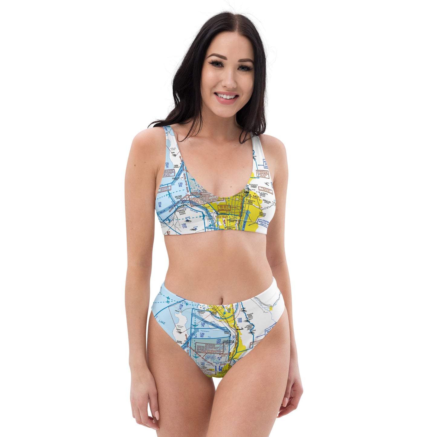 Salt Lake City Flyway Chart recycled high-waisted bikini