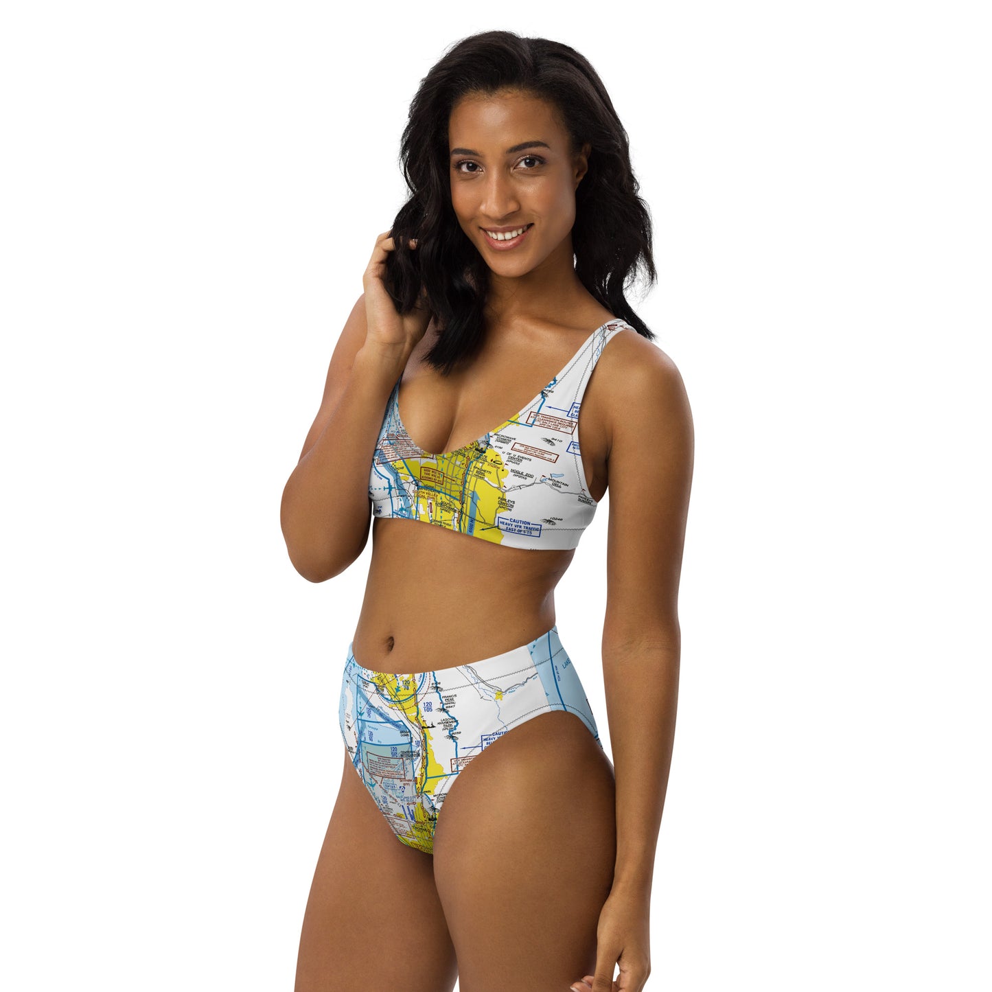 Salt Lake City Flyway Chart recycled high-waisted bikini