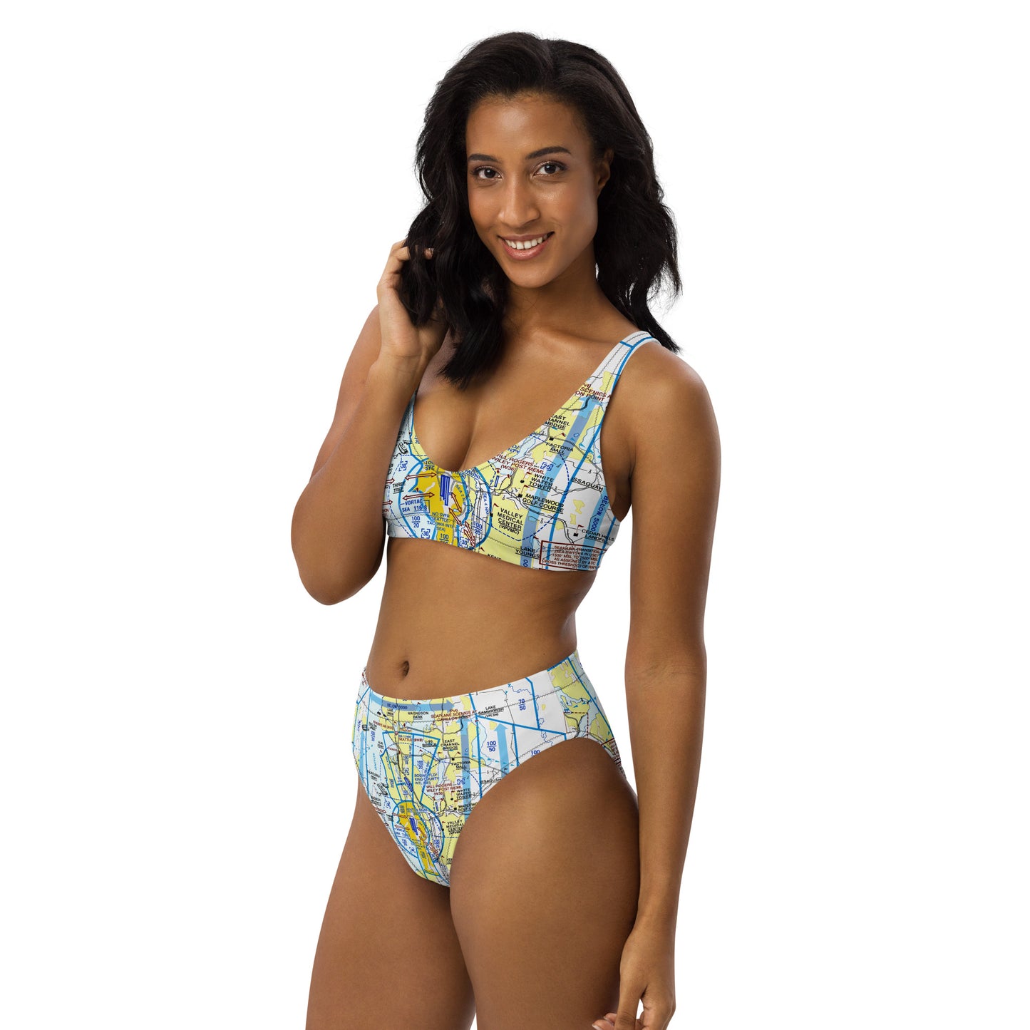 Seattle Flyway Chart recycled high-waisted bikini