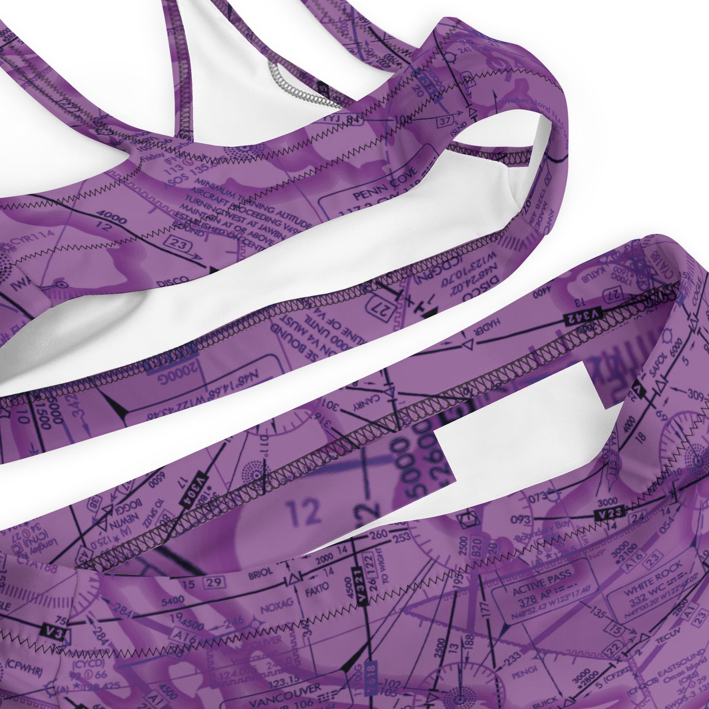 Enroute Low Altitude Chart recycled high-waisted bikini (ELUS1/purple)