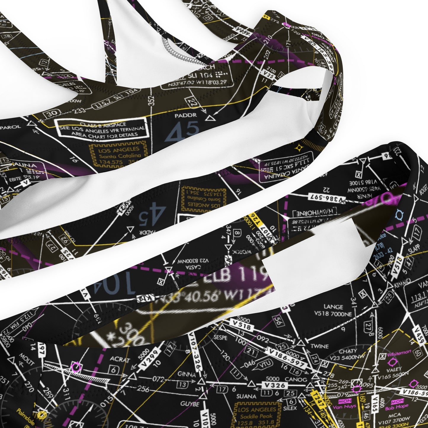 Enroute Low Altitude Chart recycled high-waisted bikini (ELUS3/invert)