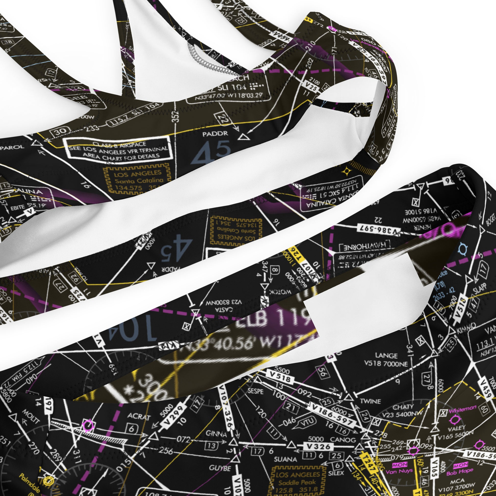 Enroute Low Altitude Chart recycled high-waisted bikini (ELUS3/invert)