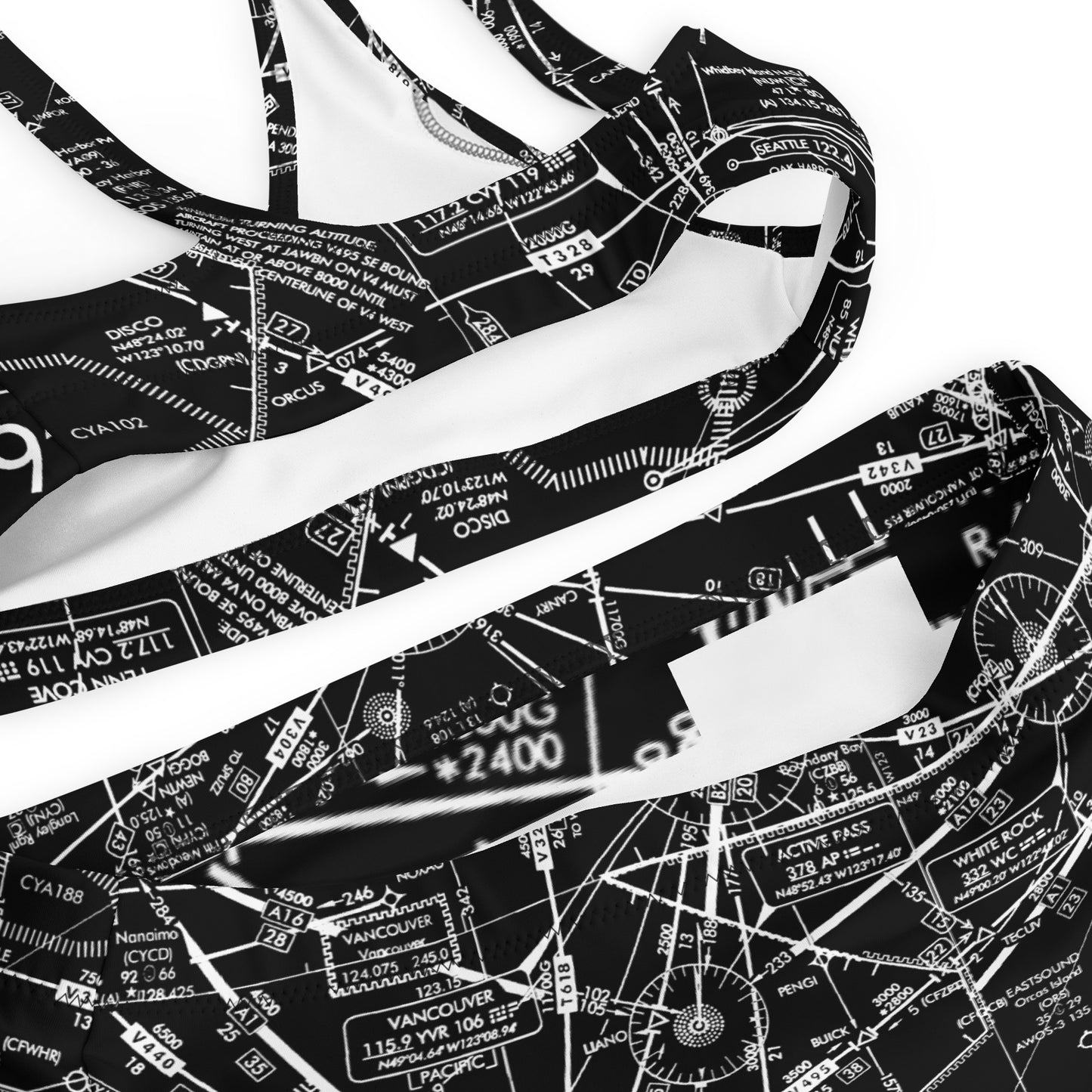 Enroute Low Altitude Chart recycled high-waisted bikini (ELUS1/black)