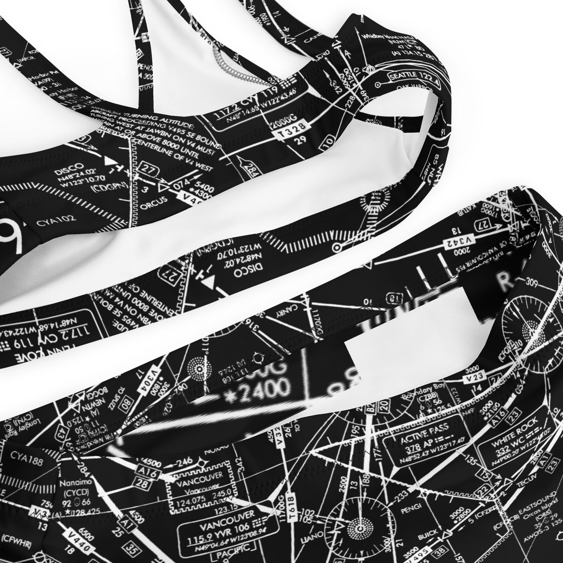 Enroute Low Altitude Chart recycled high-waisted bikini (ELUS1/black)