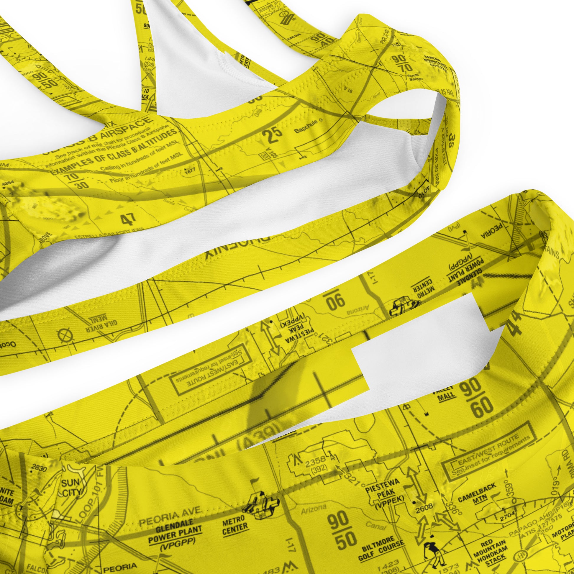 Phoenix TAC Chart recycled high-waisted bikini (yellow)