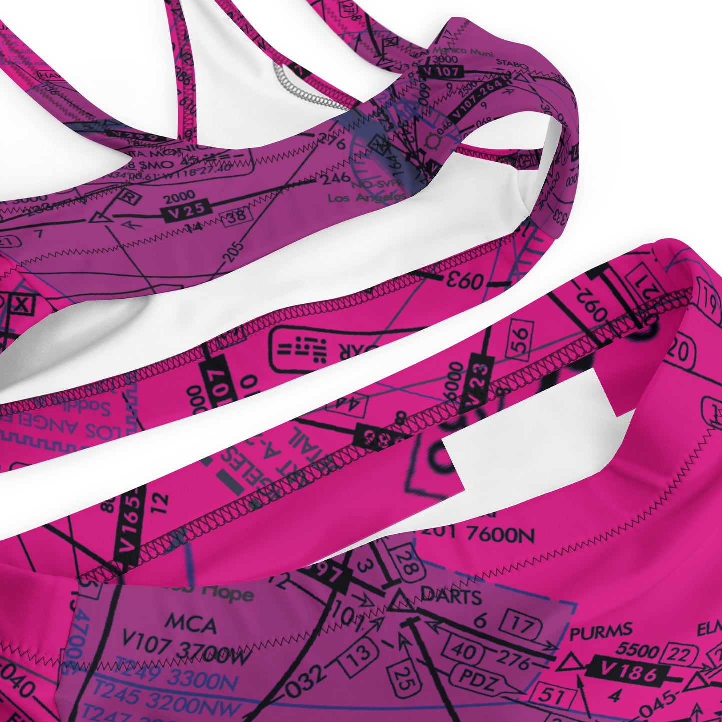 Enroute Low Altitude Chart recycled high-waisted bikini (ELUS3/pink)