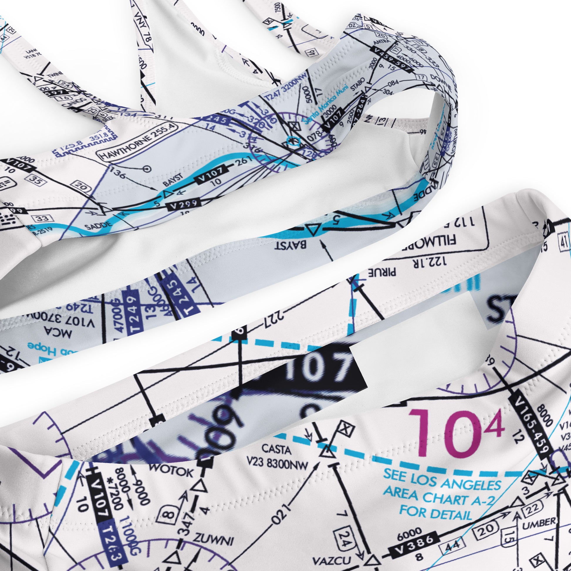 Enroute Low Altitude Chart recycled high-waisted bikini (ELUS3/white)