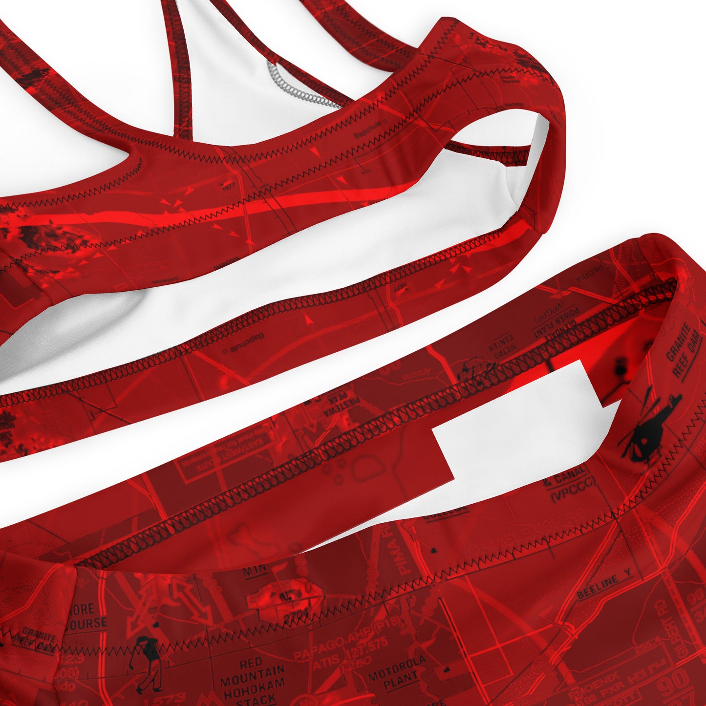 Phoenix TAC Chart recycled high-waisted bikini (red)