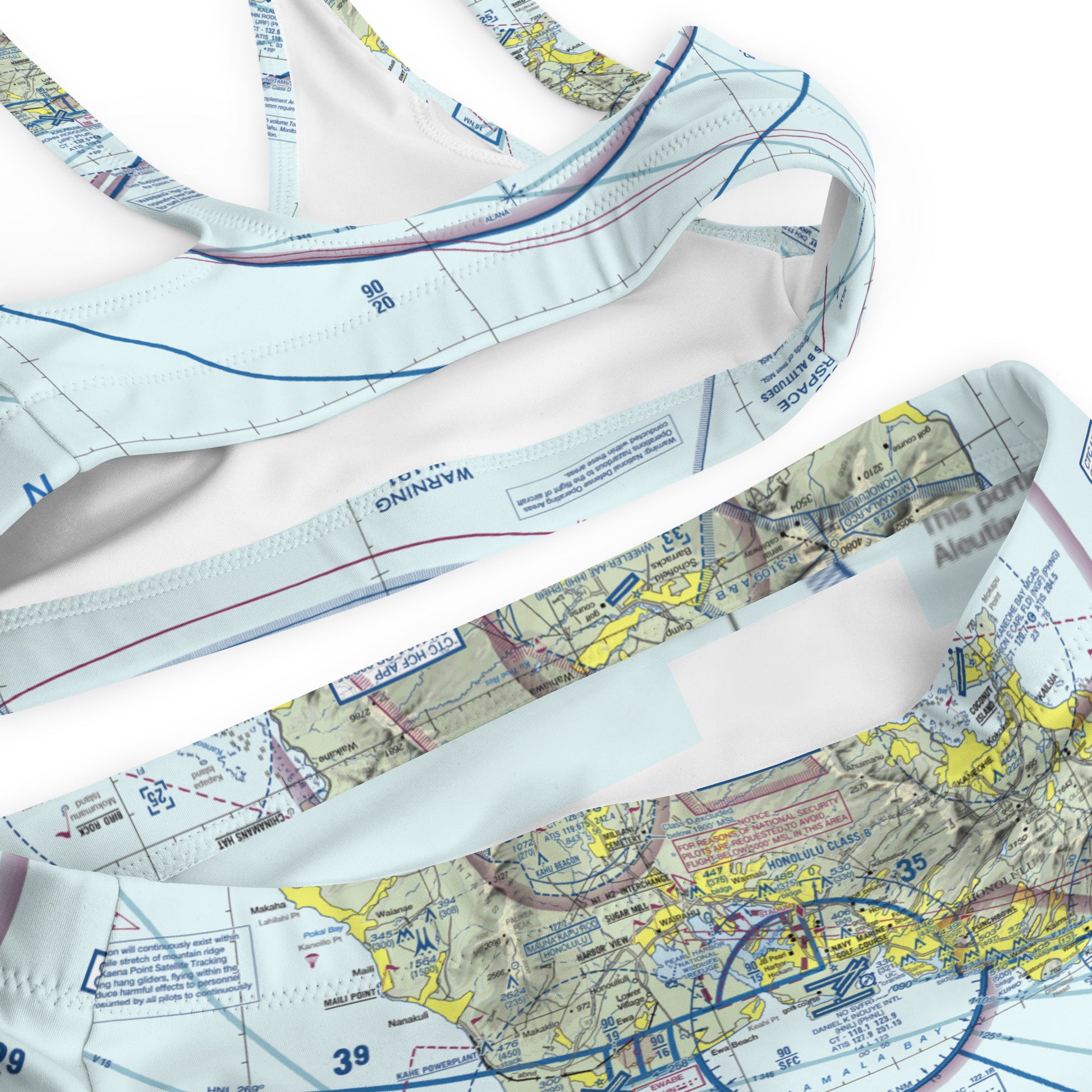 Honolulu Sectional Chart recycled high-waisted bikini