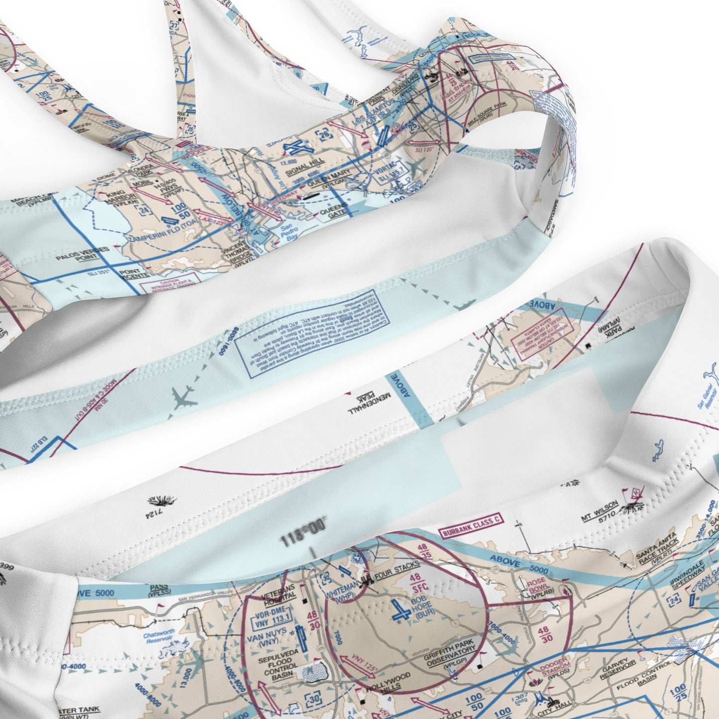 LAX Flyway Chart recycled high-waisted bikini
