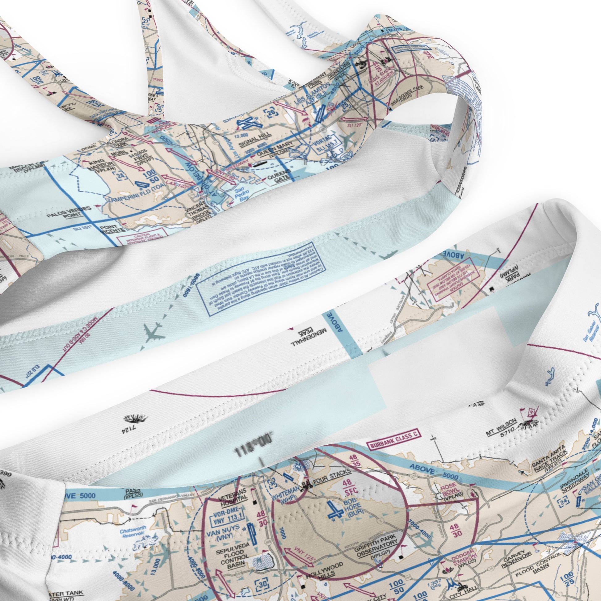 LAX Flyway Chart recycled high-waisted bikini