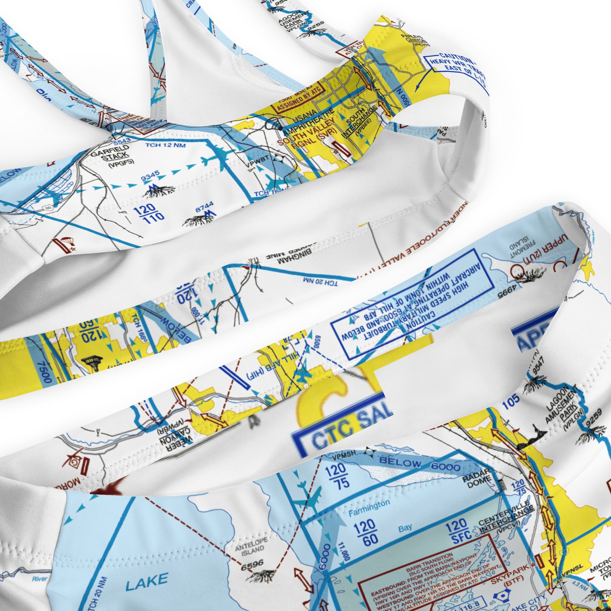 Salt Lake City Flyway Chart recycled high-waisted bikini