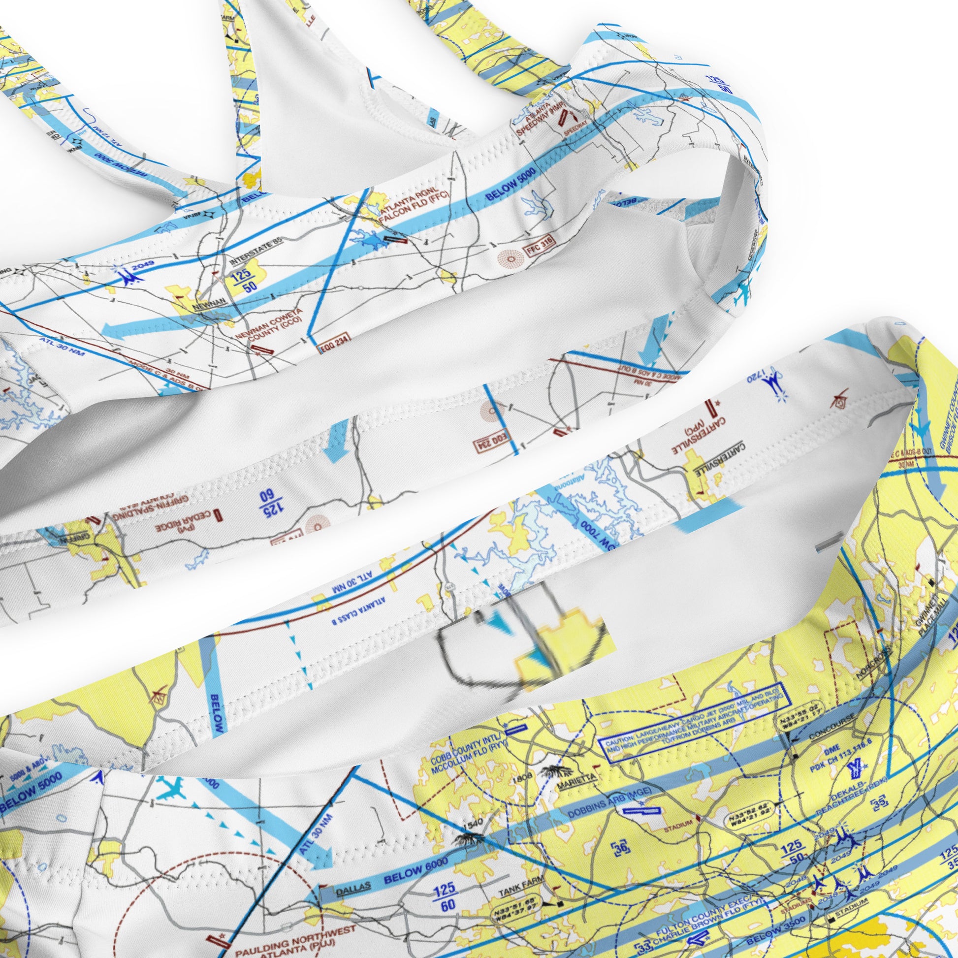 Atlanta Flyway Chart recycled high-waisted bikini