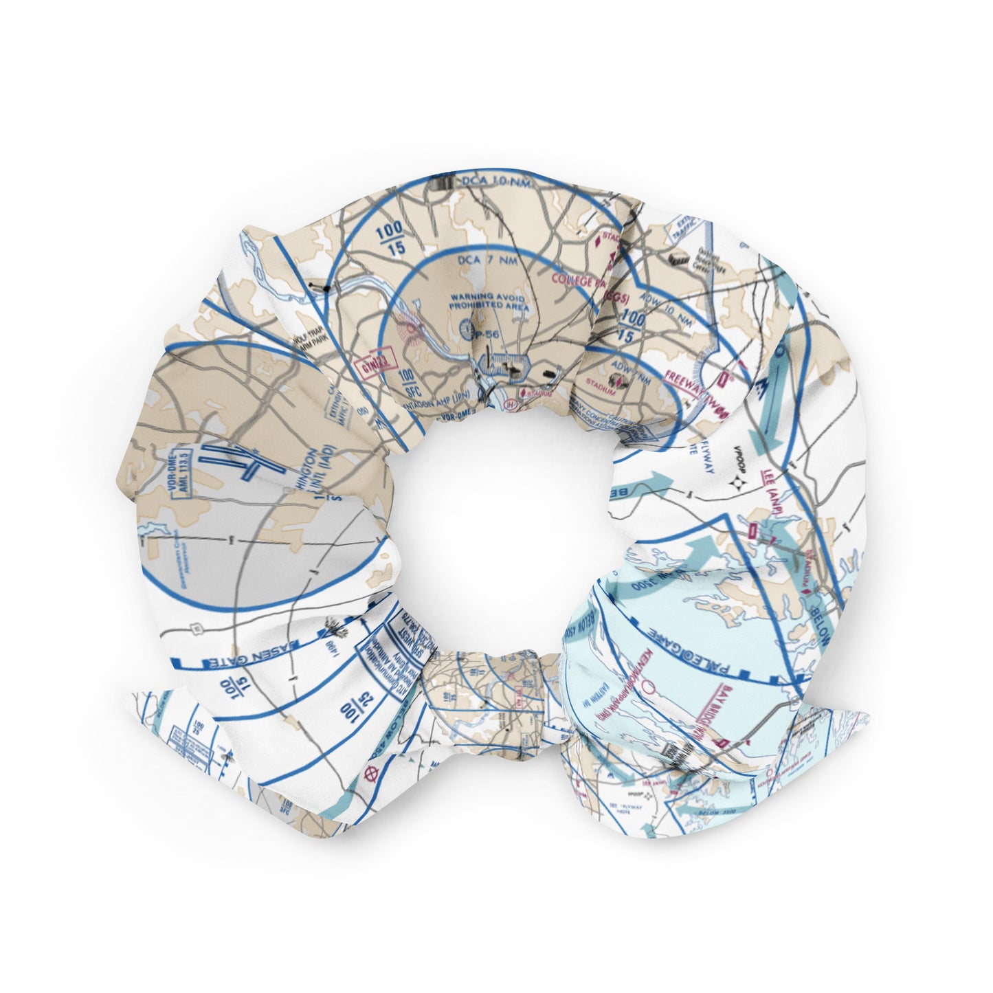 Baltimore-Washington Flyway Chart scrunchie