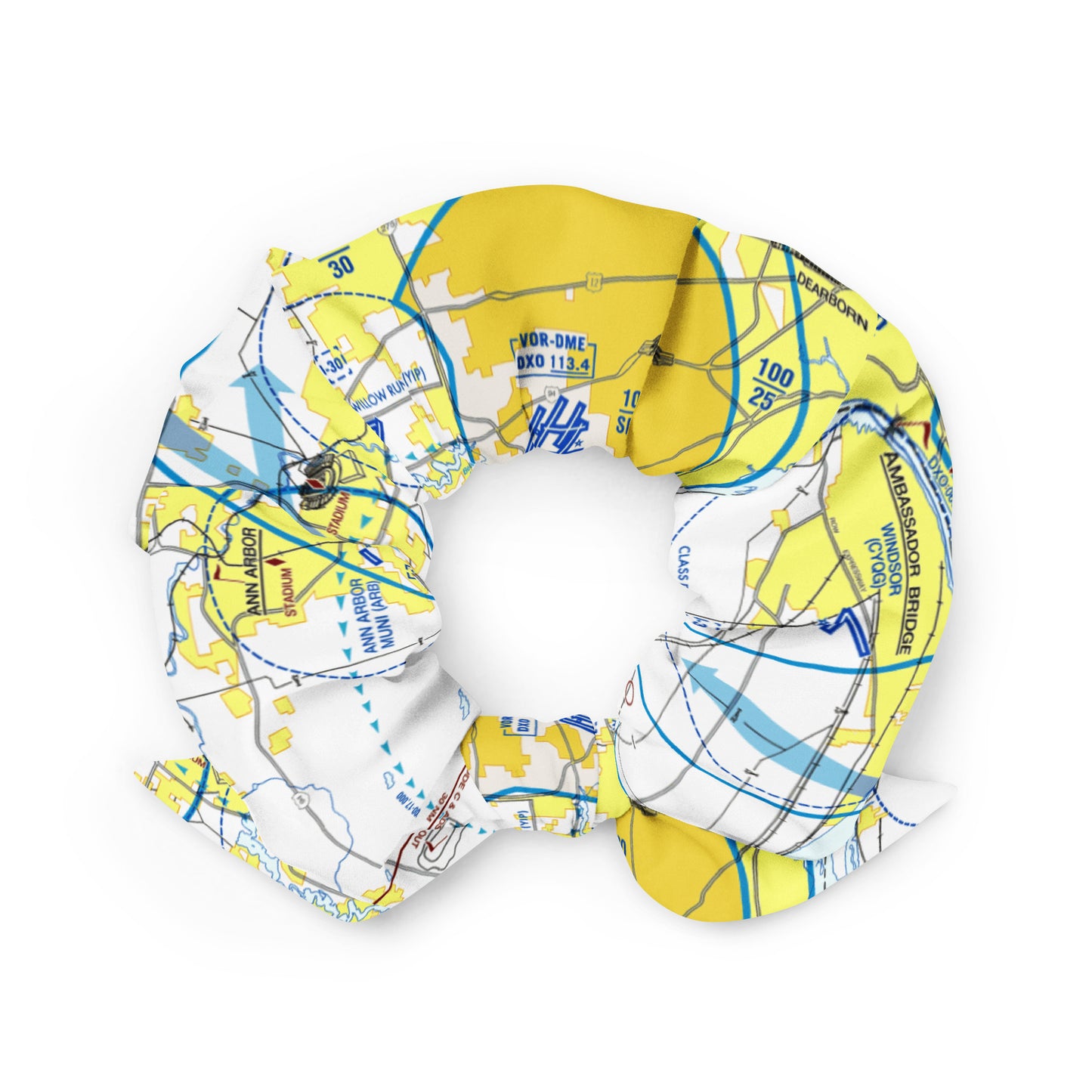 Detroit Flyway Chart scrunchie