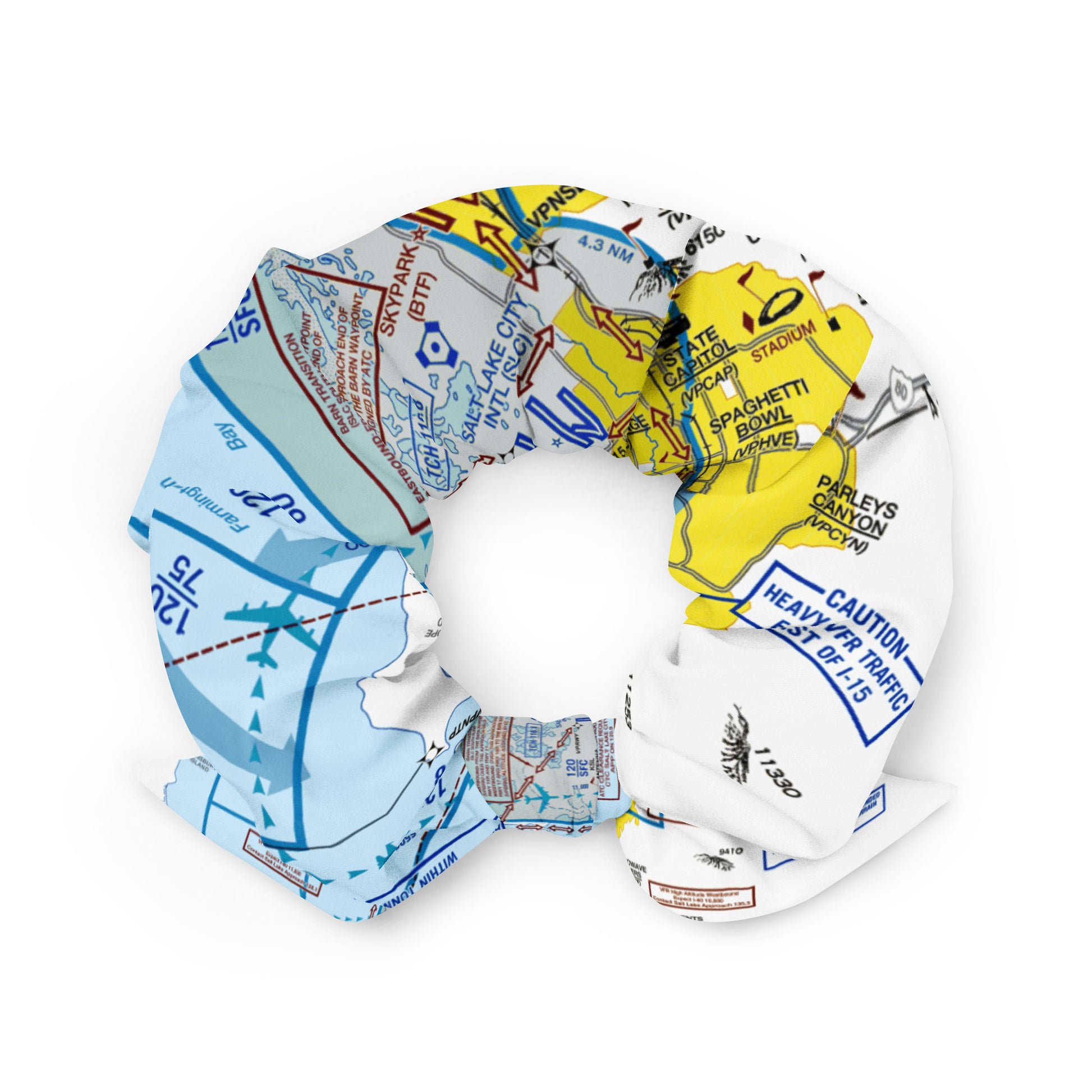 Salt Lake City Flyway Chart scrunchie