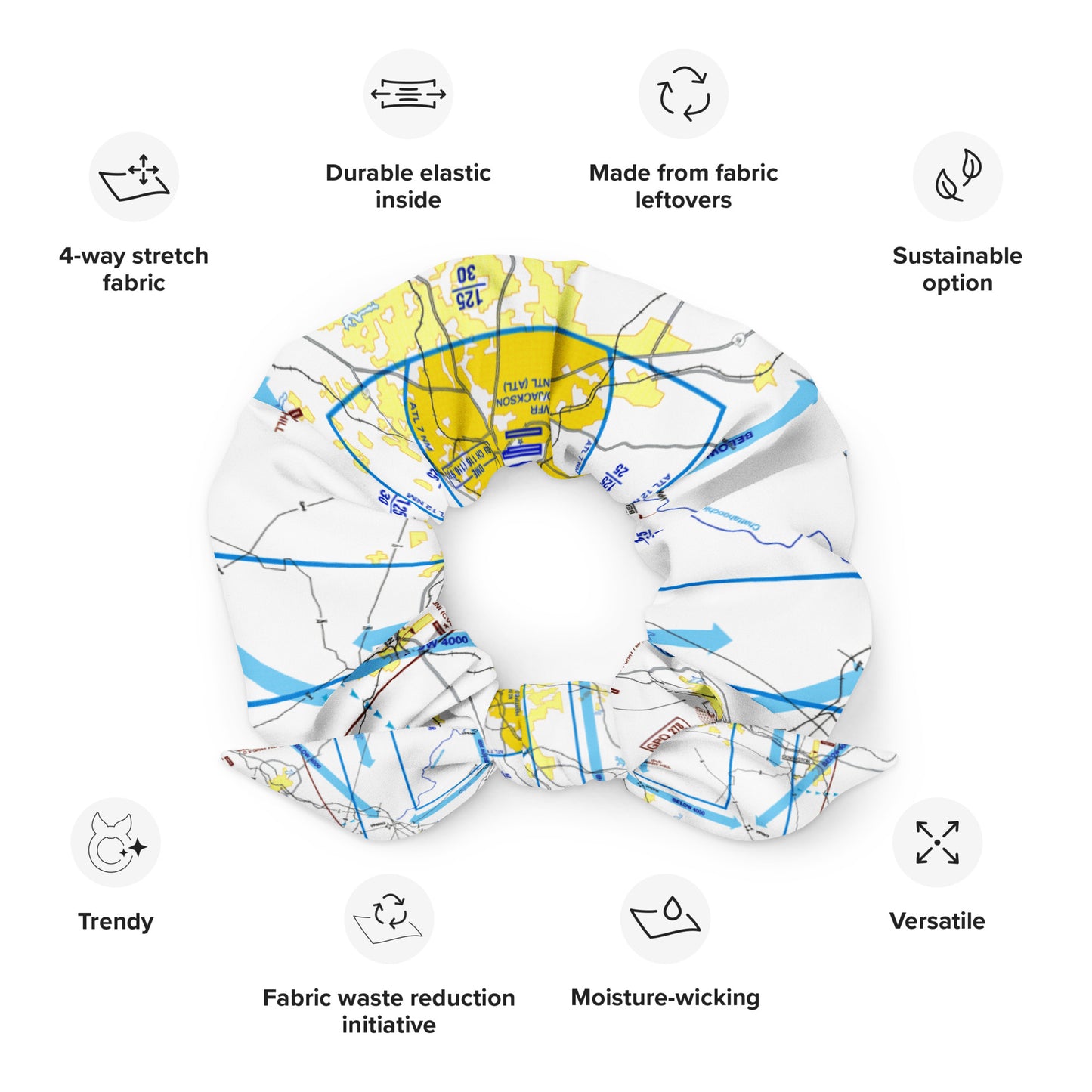 Atlanta Flyway Chart scrunchie