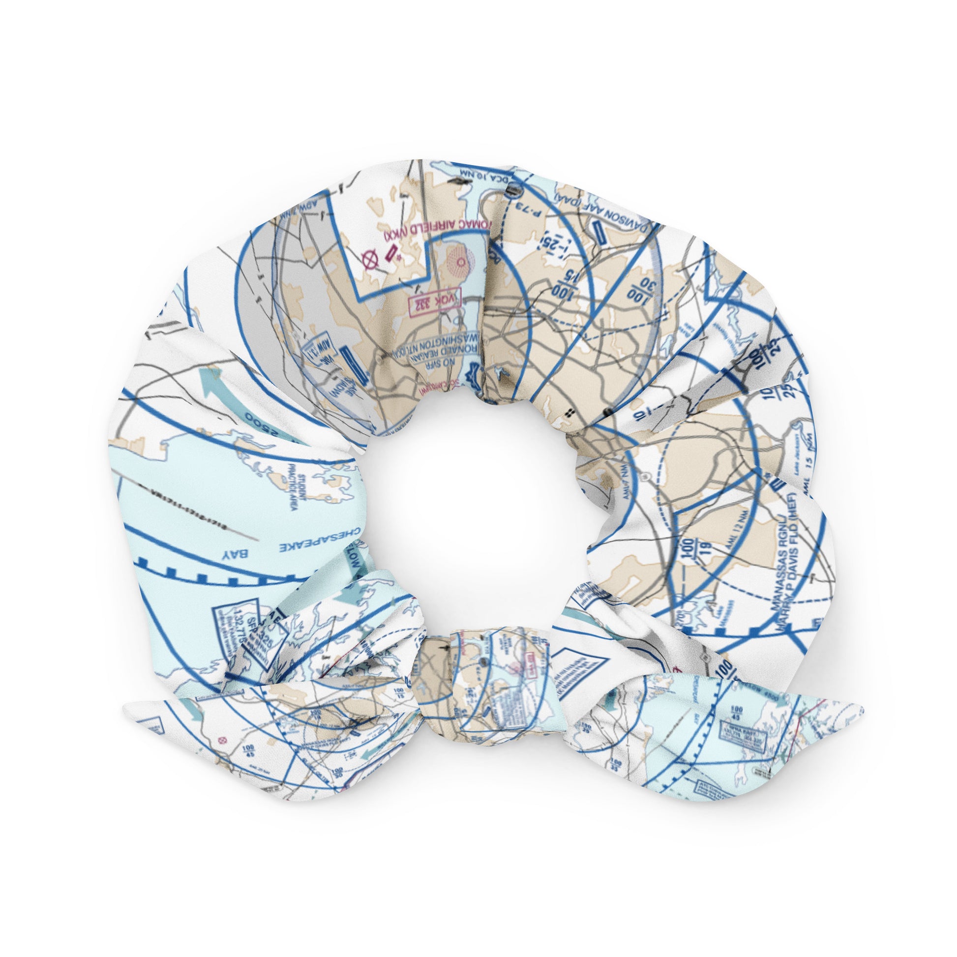 Baltimore-Washington Flyway Chart scrunchie