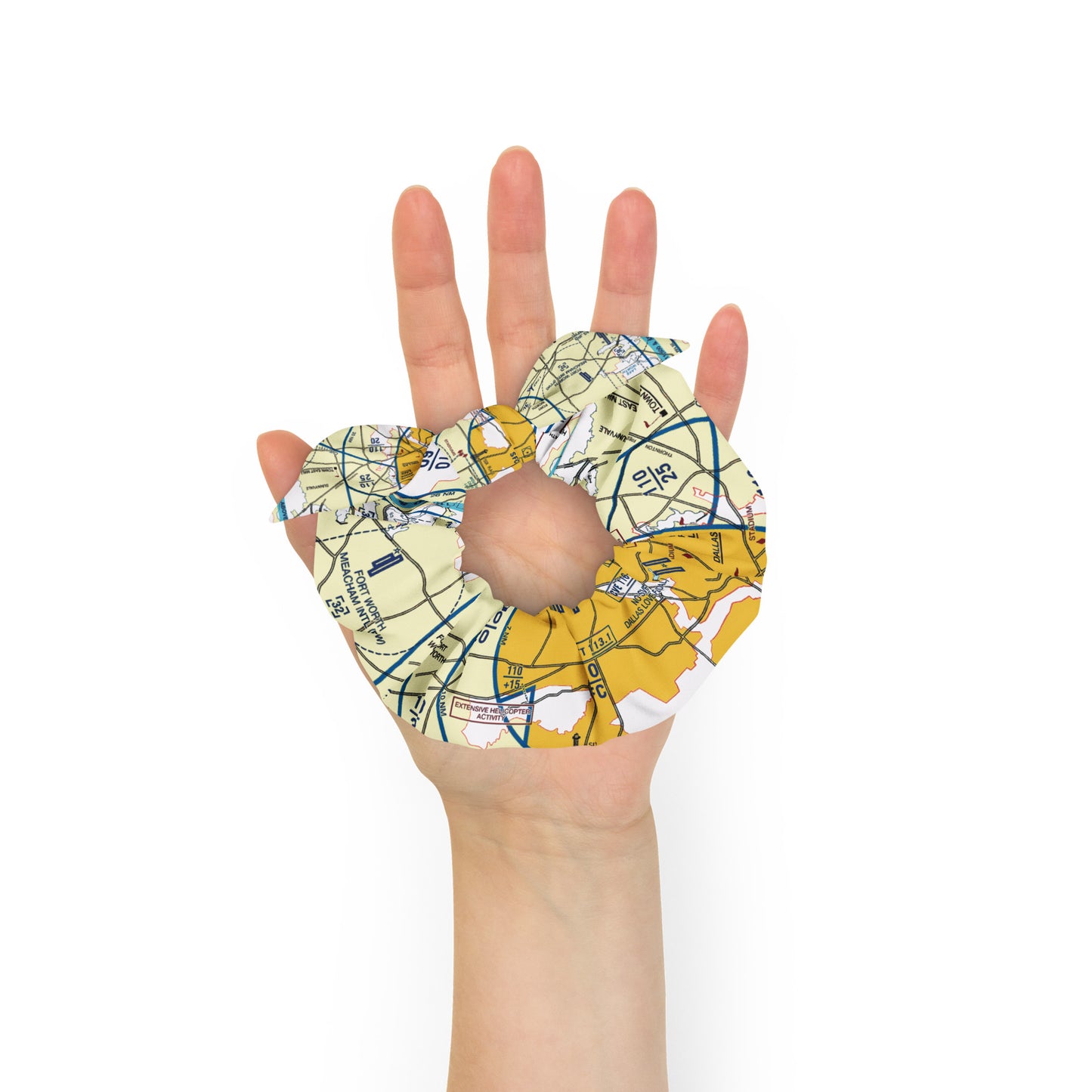 Dallas - Ft. Worth Flyway Chart scrunchie