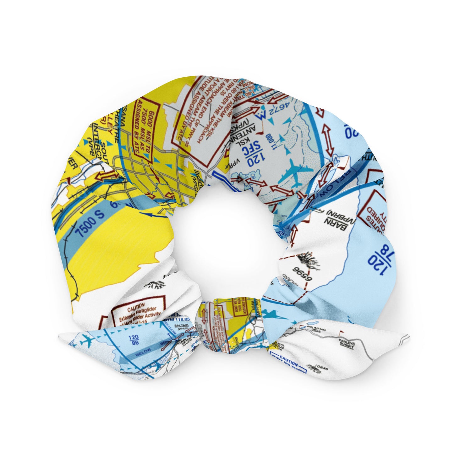 Salt Lake City Flyway Chart scrunchie