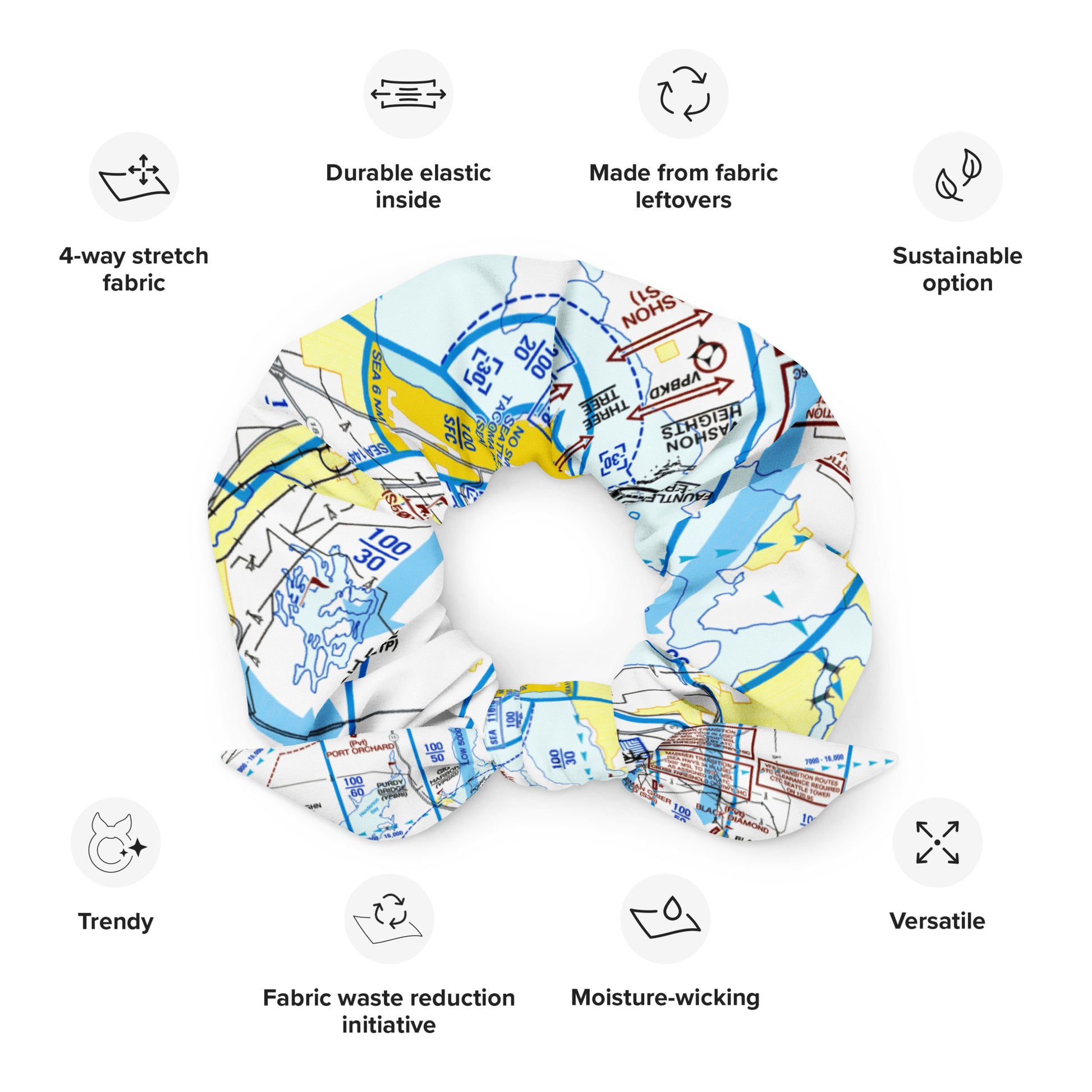 Seattle Flyway Chart scrunchie