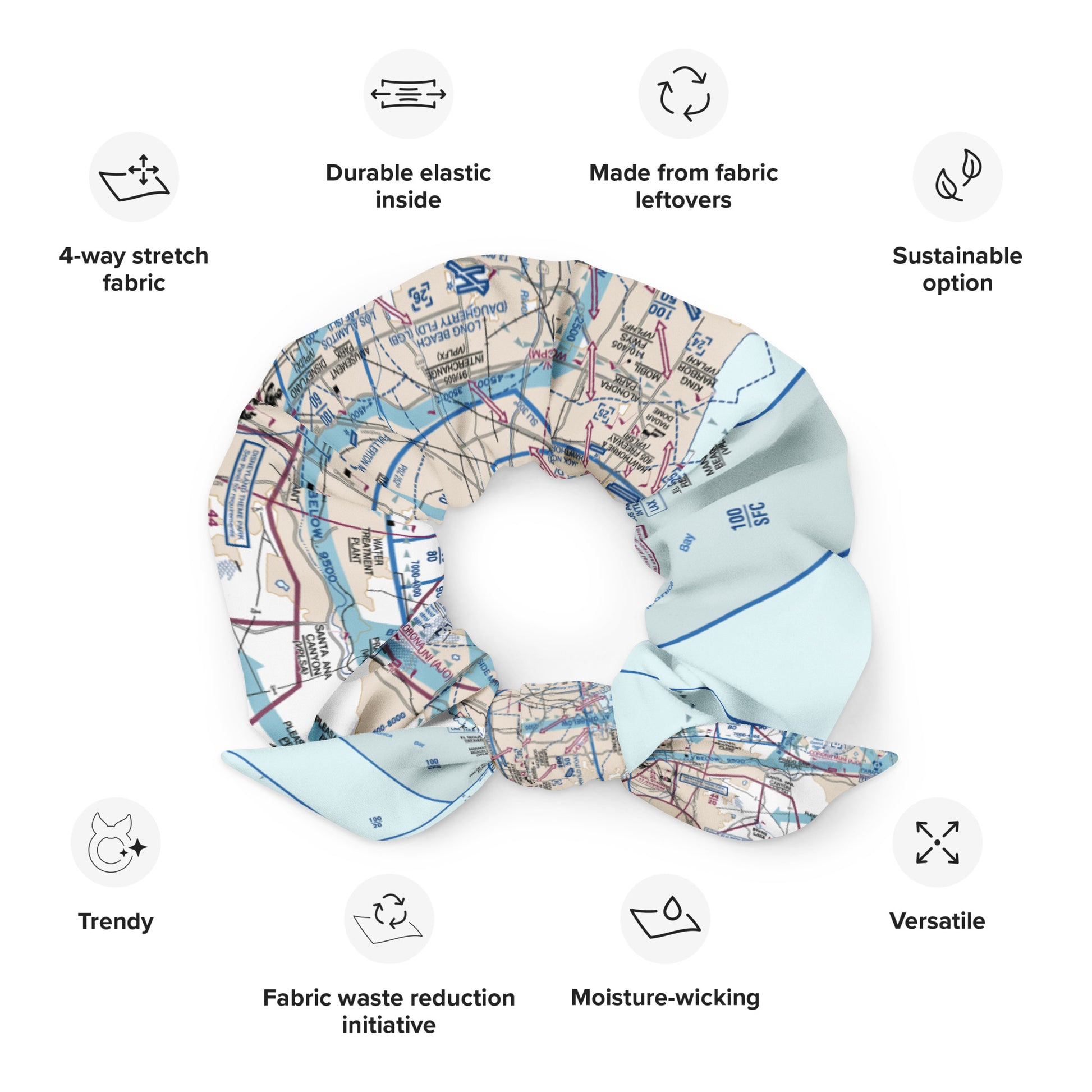 LAX Flyway Chart scrunchie