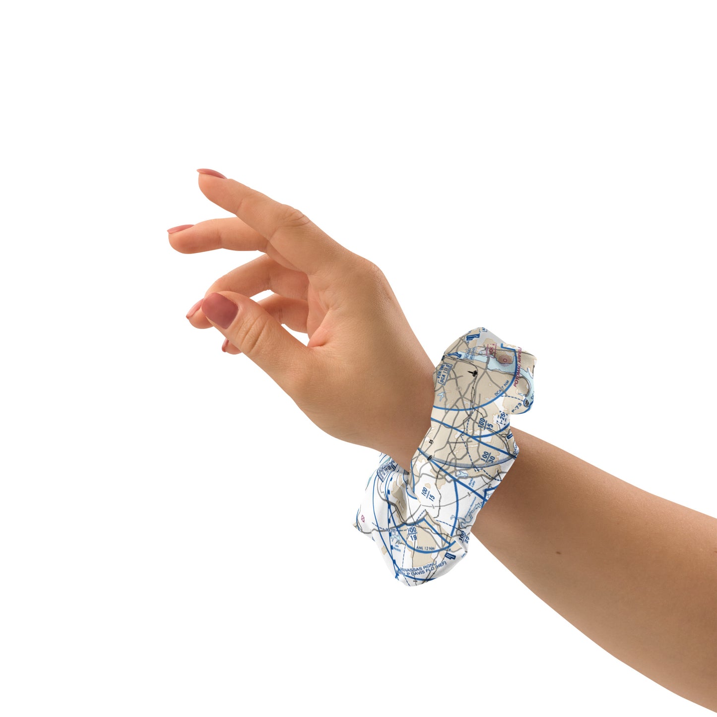 Baltimore-Washington Flyway Chart scrunchie