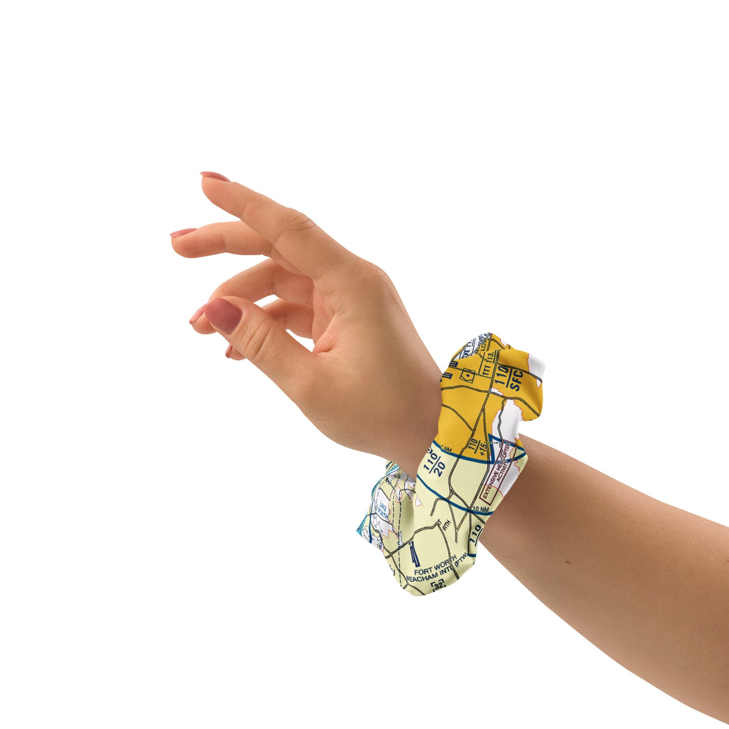 Dallas - Ft. Worth Flyway Chart scrunchie