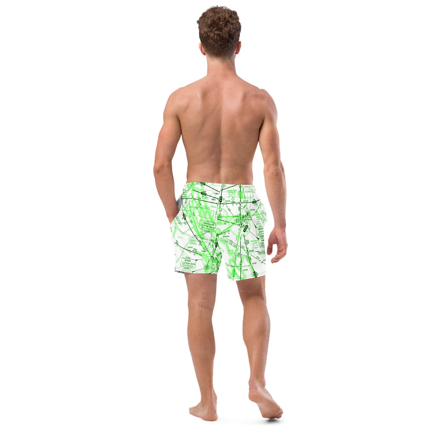 Enroute Low Altitude (ELUS1) Chart - men's swim trunks (green&white)