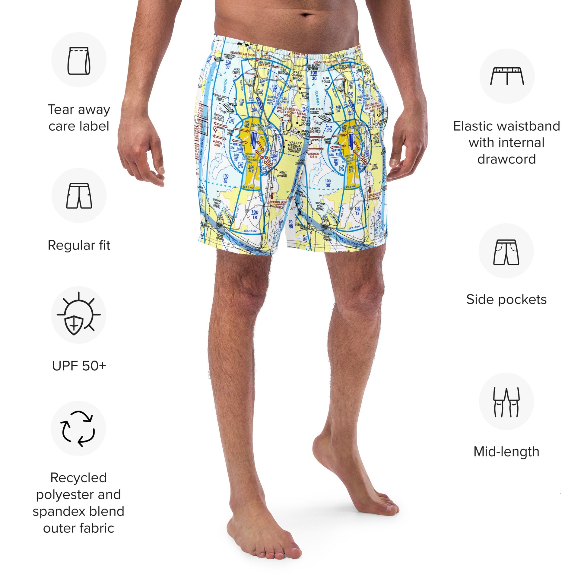 Seattle Flyway Chart men's swim trunks