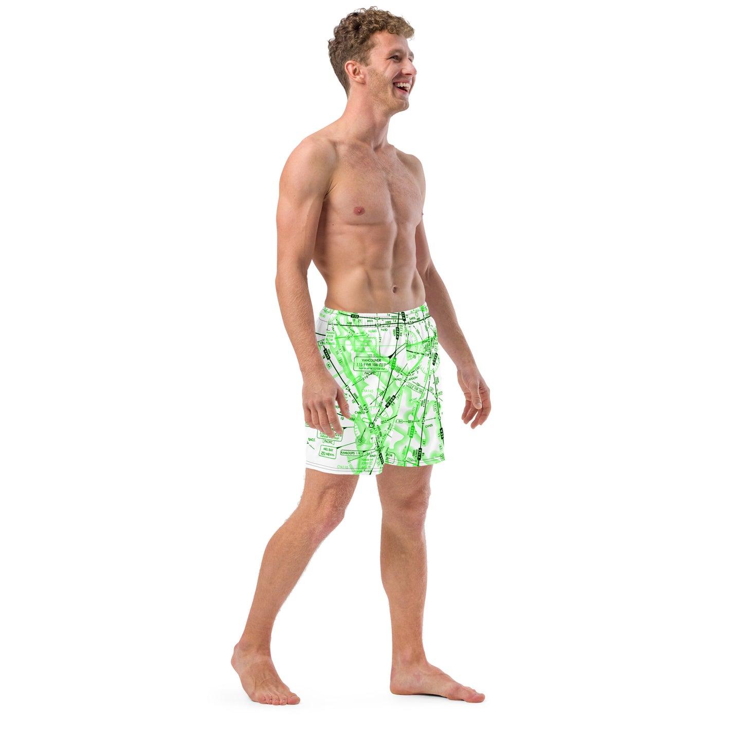 Enroute Low Altitude (ELUS1) Chart - men's swim trunks (green&white)