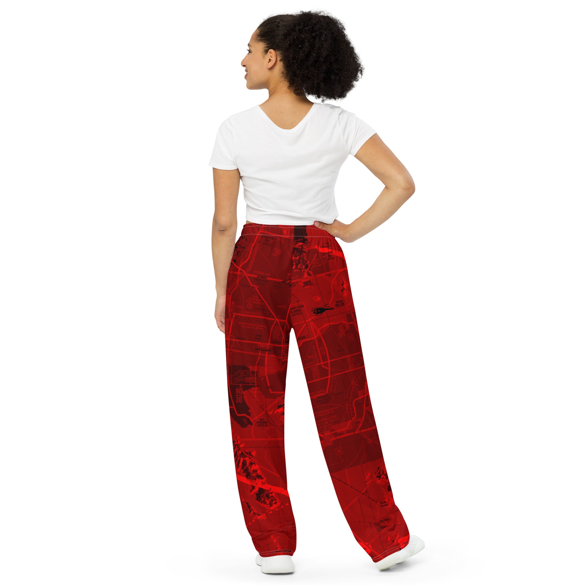 Phoenix TAC Chart wide-leg pants (red)