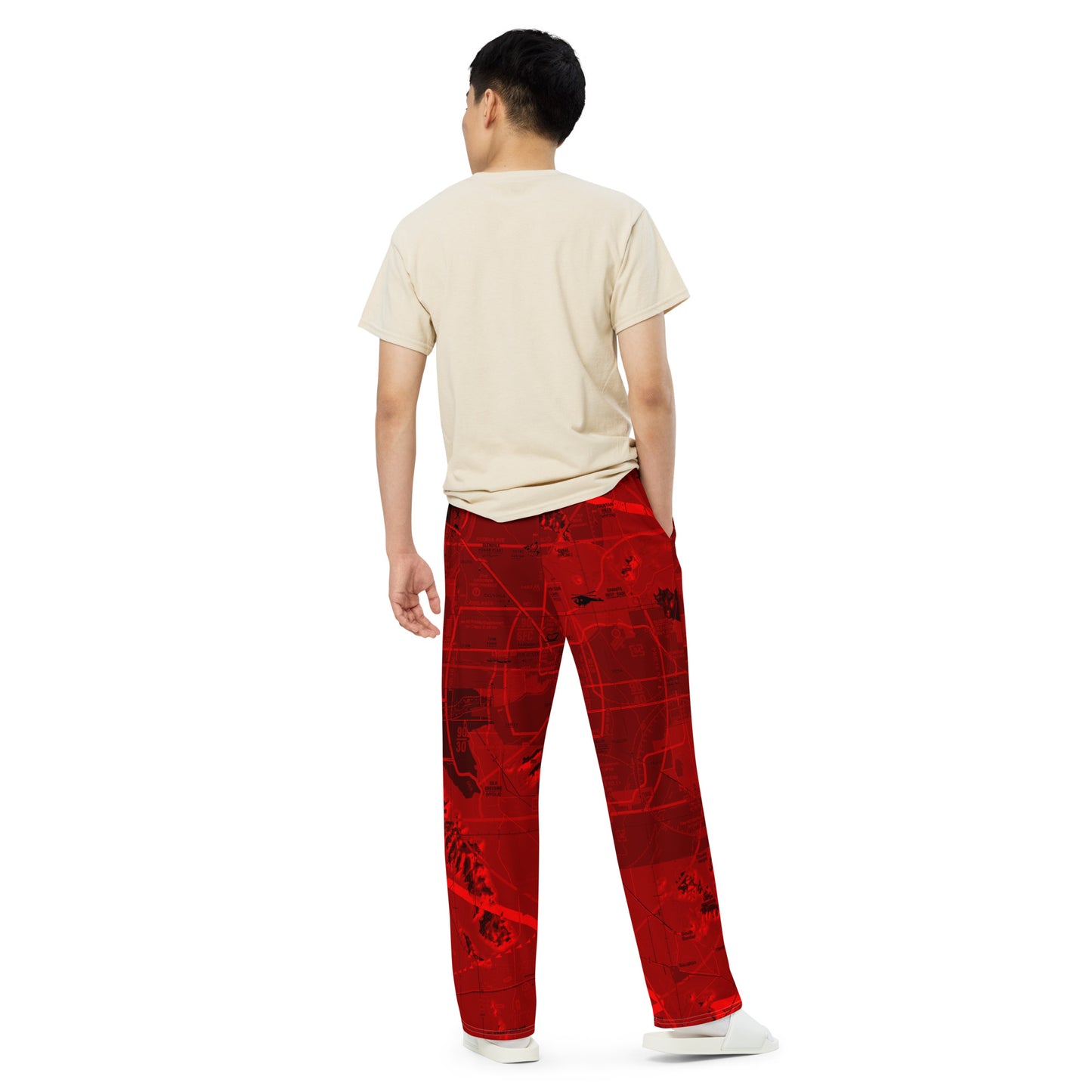 Phoenix TAC Chart wide-leg pants (red)