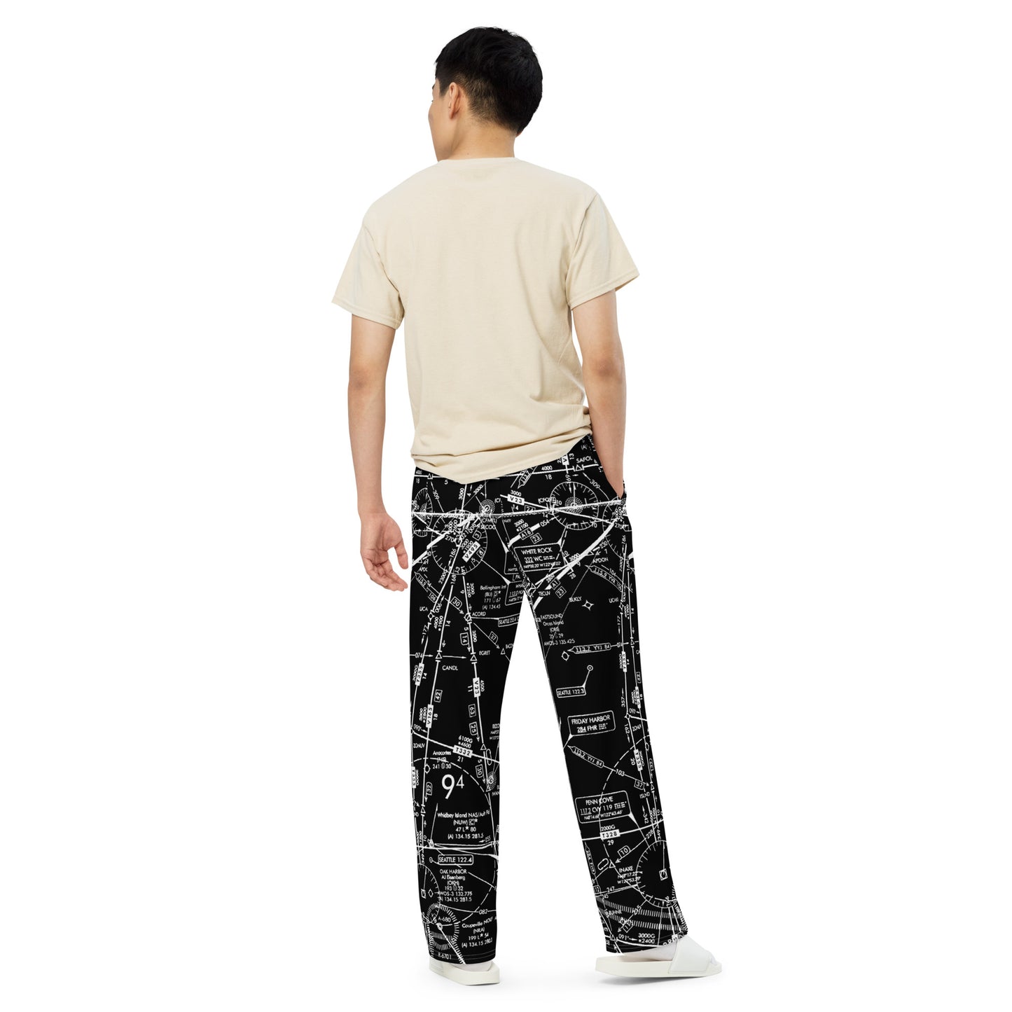 Enroute Low Altitude Chart (ELUS1) wide-leg pants (b&w)