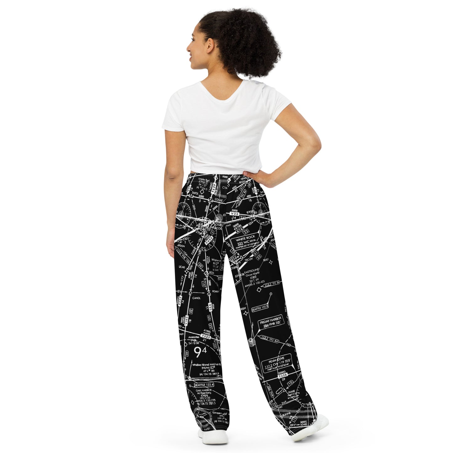 Enroute Low Altitude Chart (ELUS1) wide-leg pants (b&w)