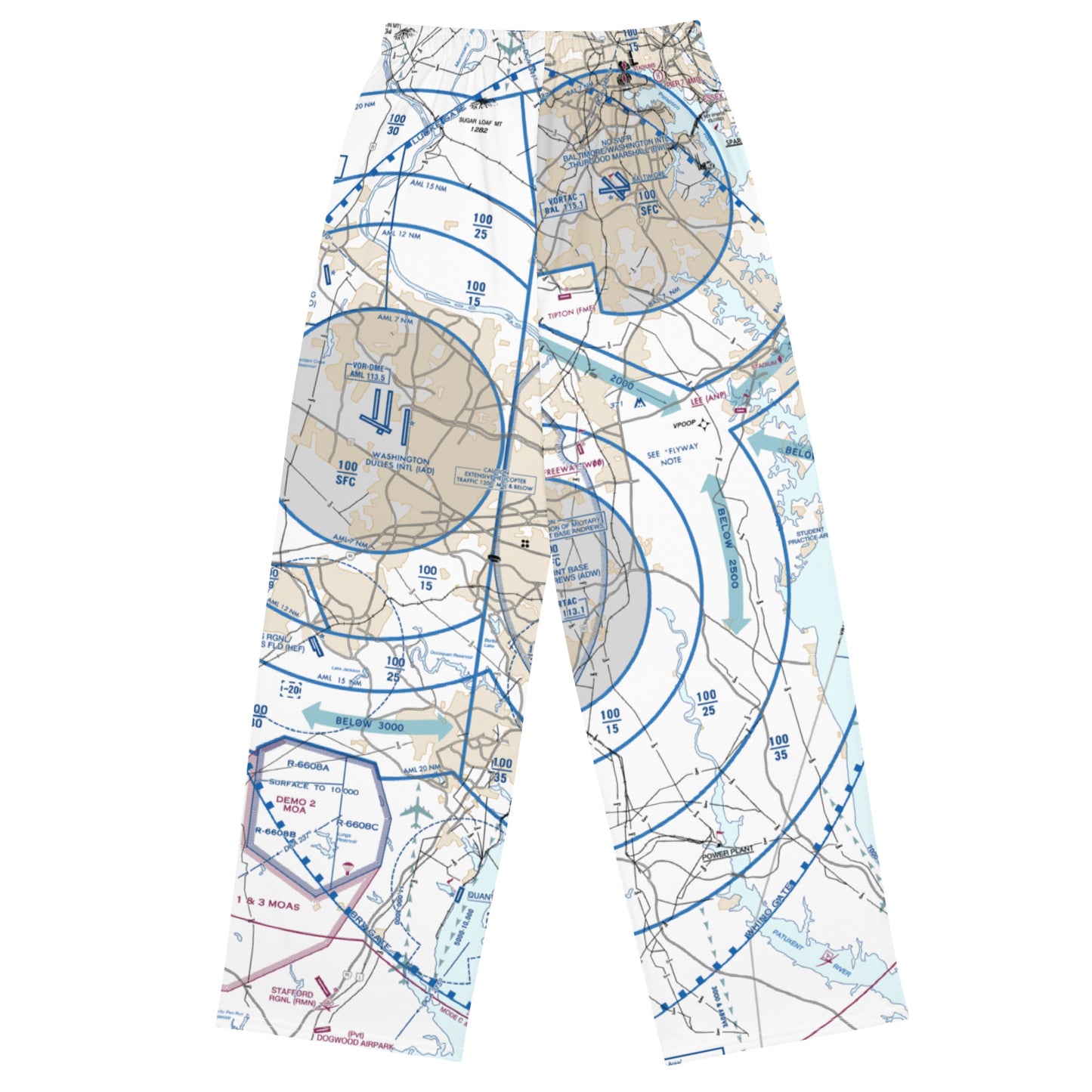 Baltimore-Washington Flyway Chart wide-leg pants