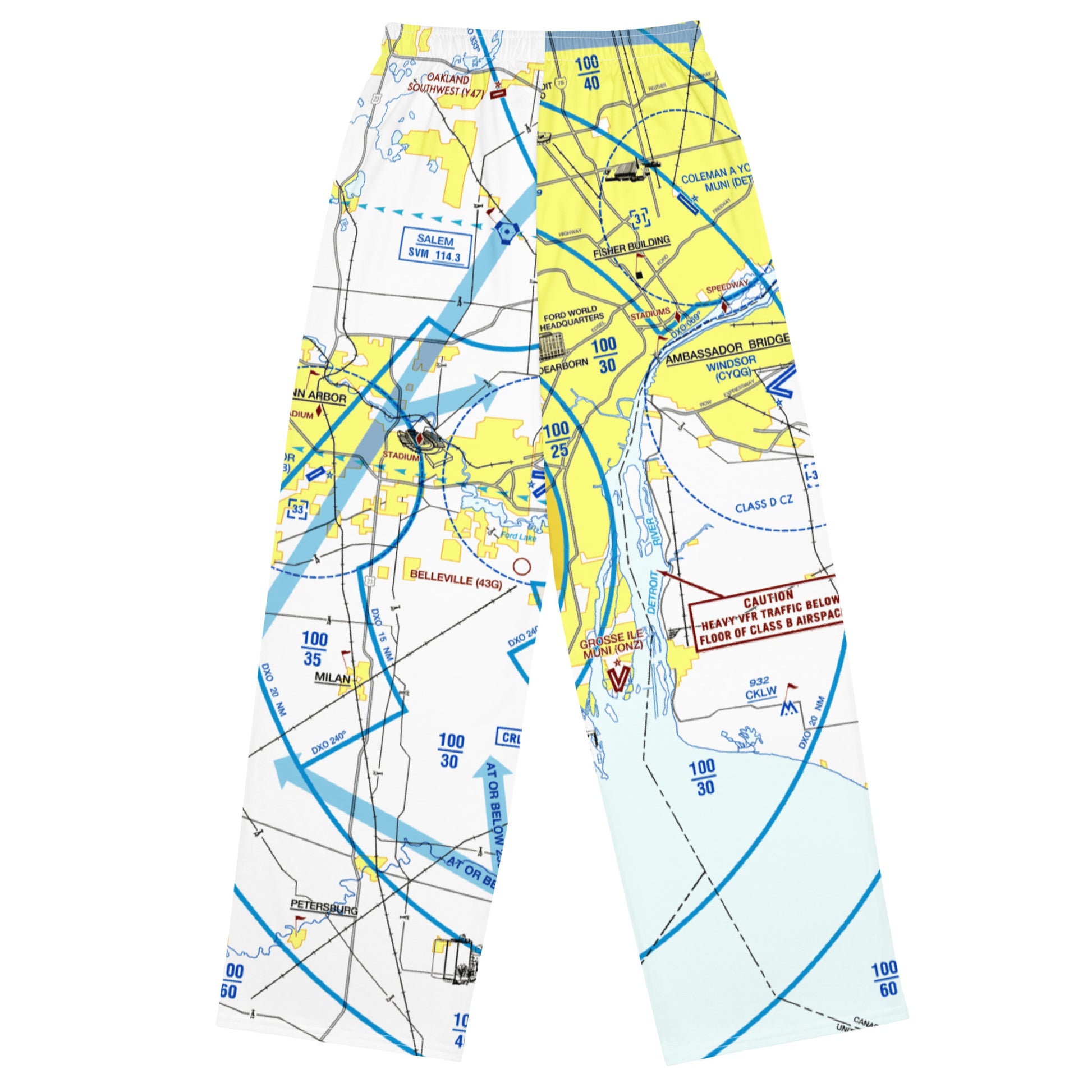 Detroit Flyway Chart wide-leg pants