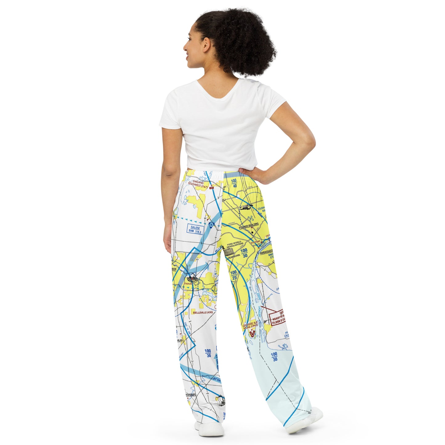 Detroit Flyway Chart wide-leg pants