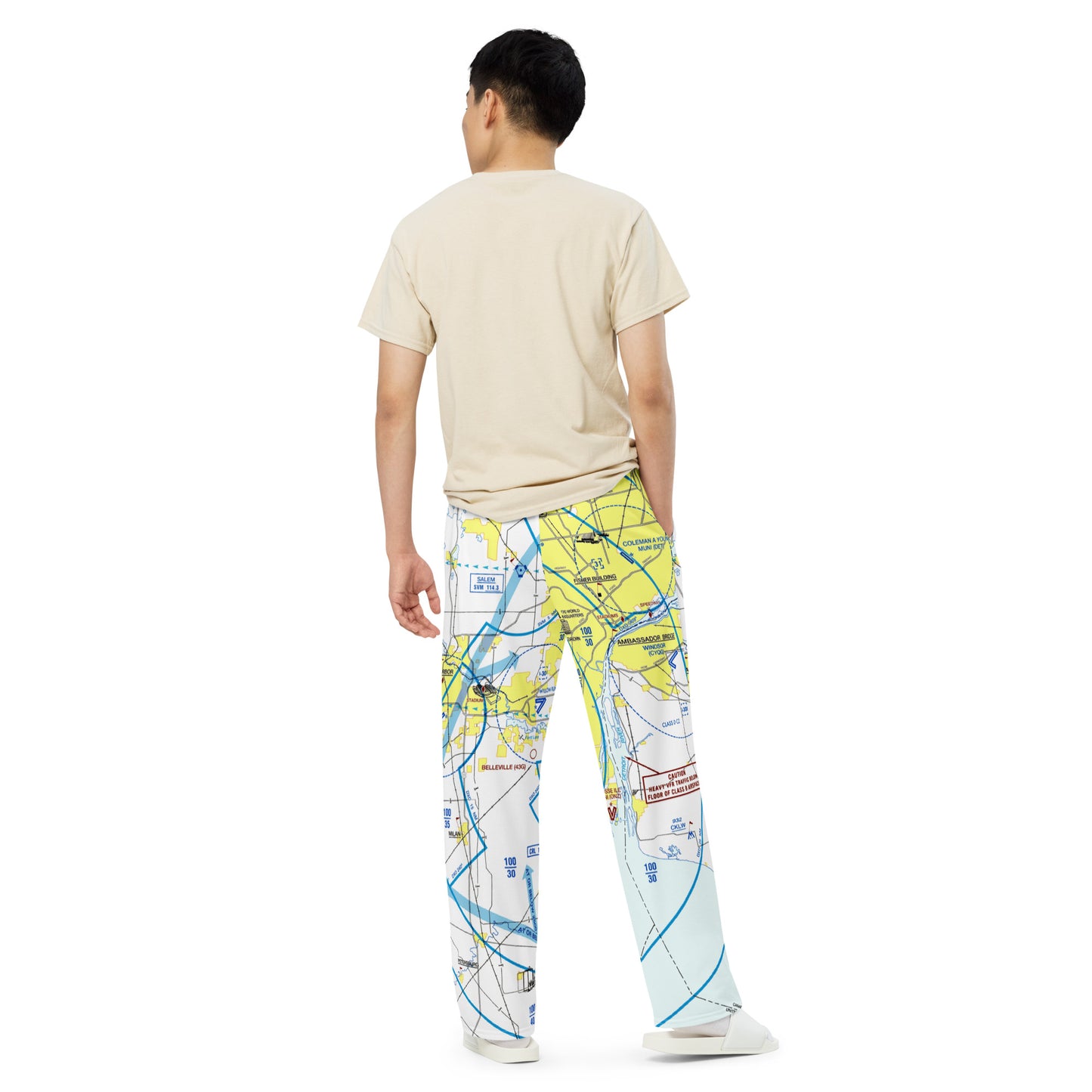 Detroit Flyway Chart wide-leg pants