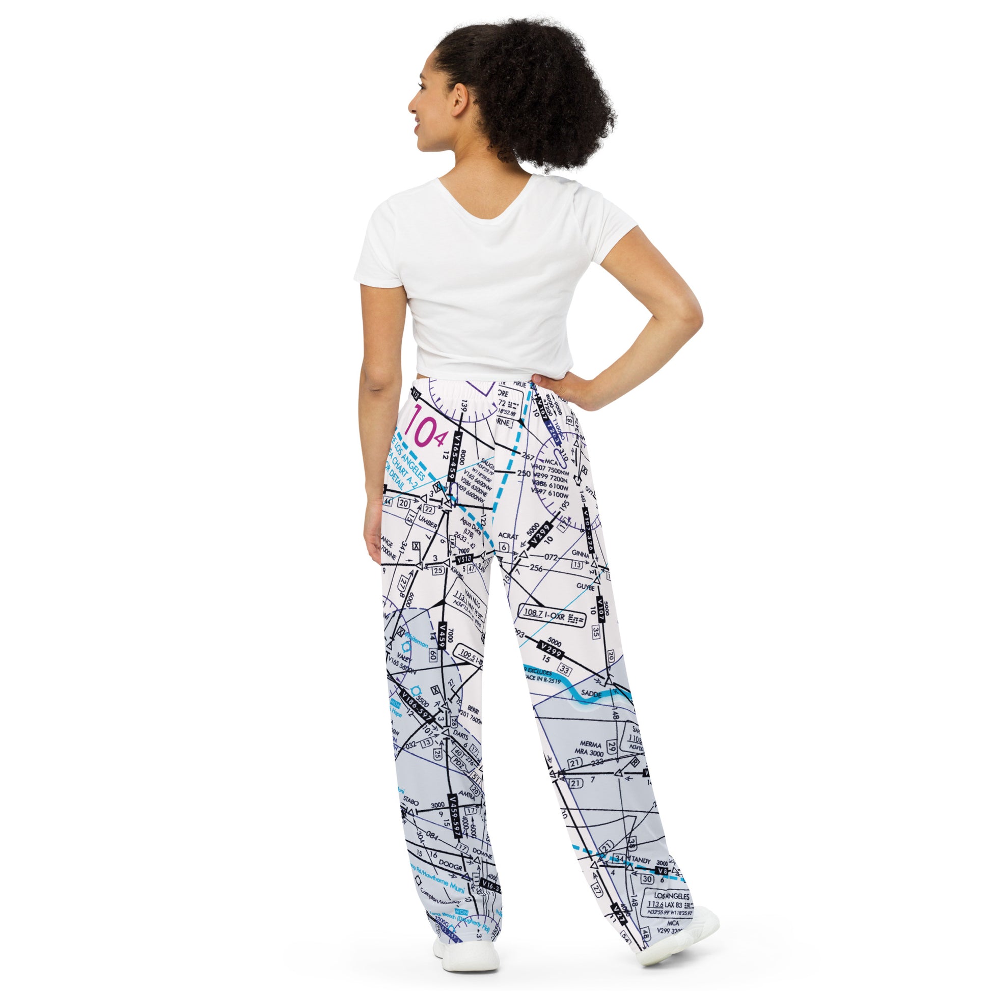 Enroute Low Altitude Chart wide-leg pants (ELUS3/white)