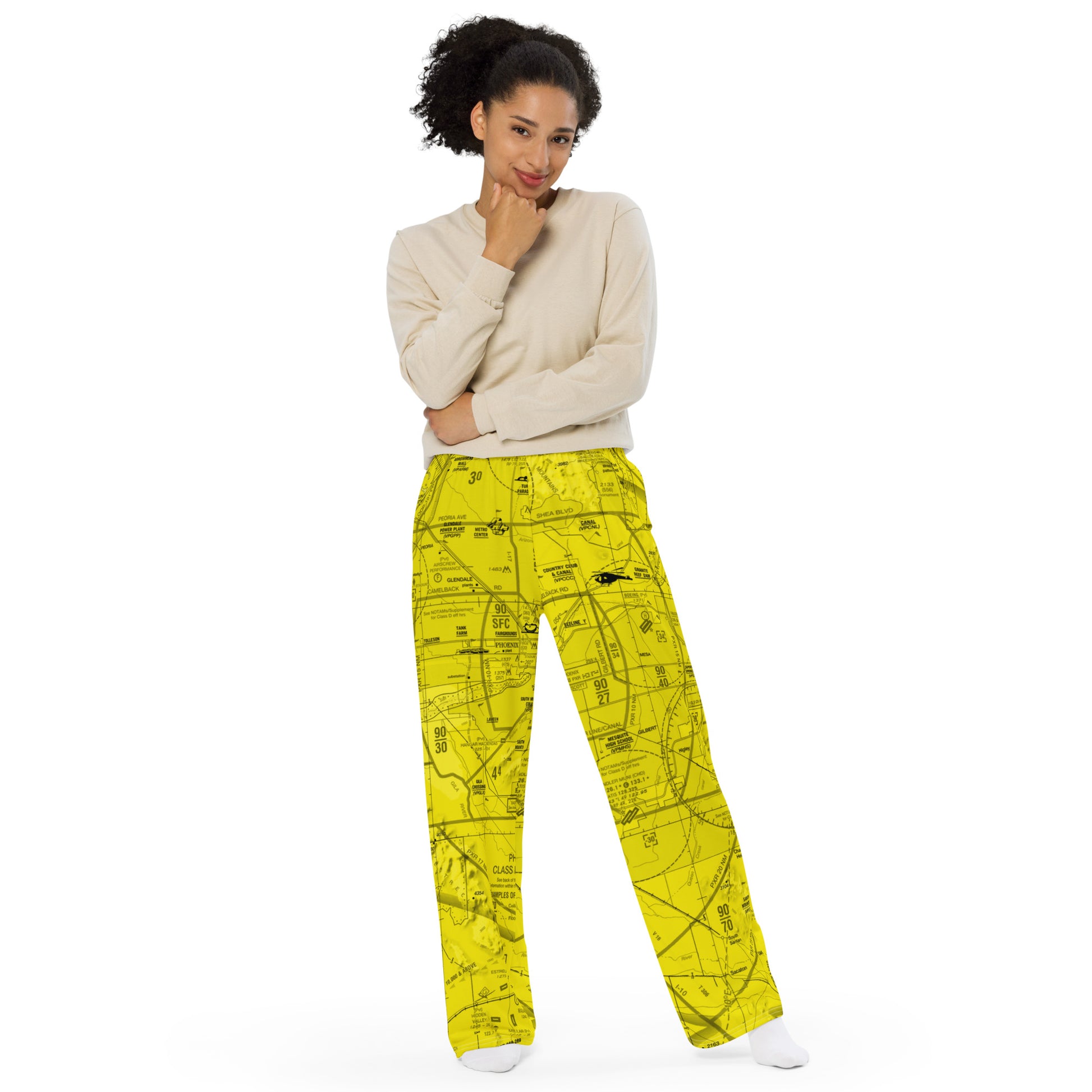 Phoenix TAC Chart wide-leg pants (yellow)