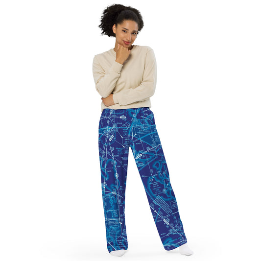 Enroute Low Altitude Chart (ELUS1) wide-leg pants (blue)