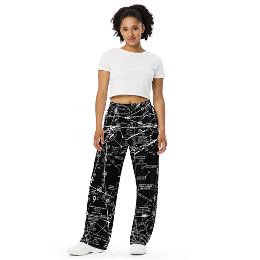 Enroute Low Altitude Chart (ELUS1) wide-leg pants (b&w)