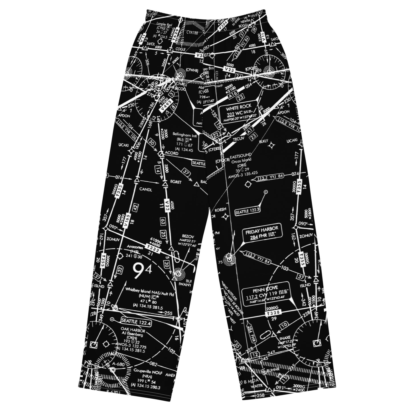 Enroute Low Altitude Chart (ELUS1) wide-leg pants (b&w)