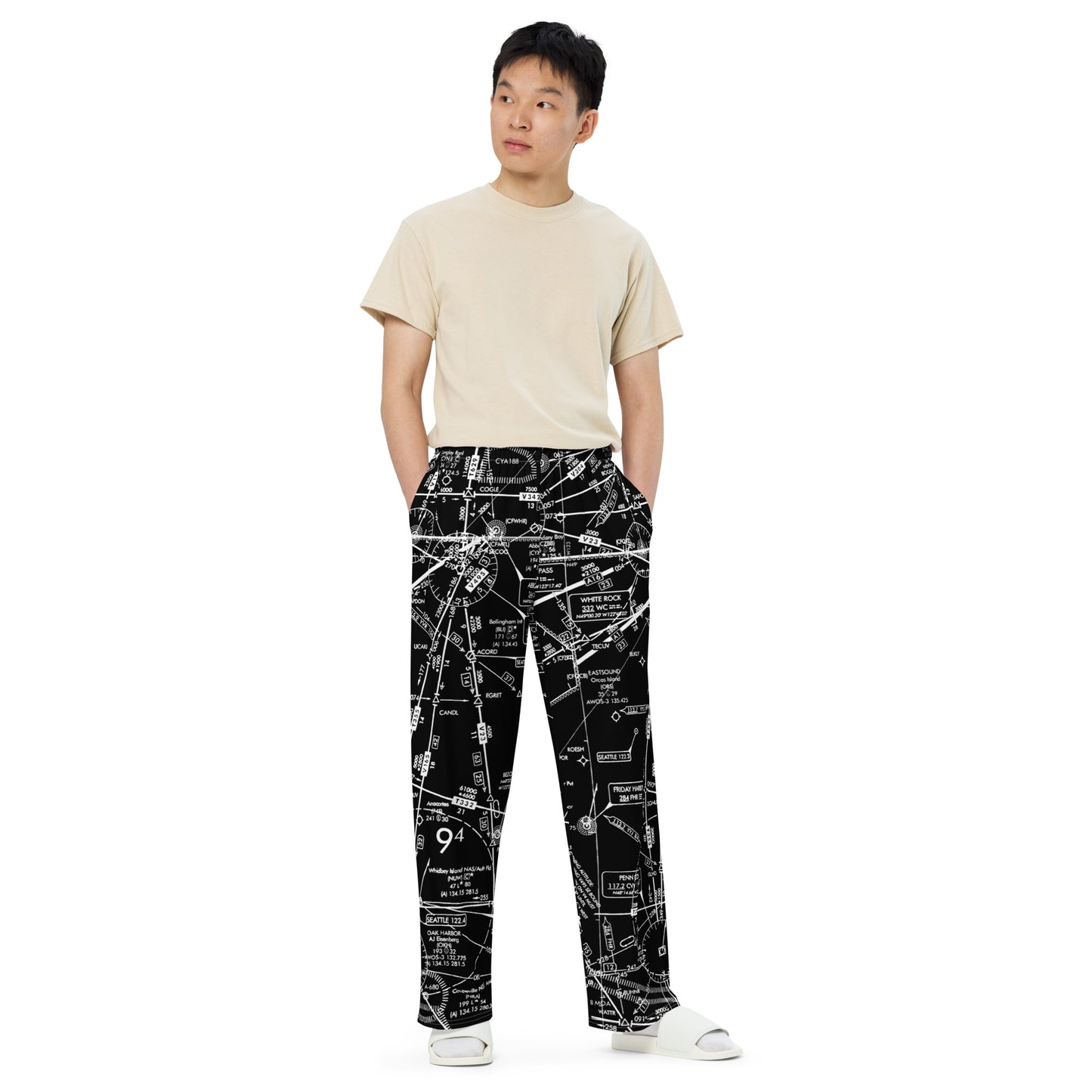 Enroute Low Altitude Chart (ELUS1) wide-leg pants (b&w)