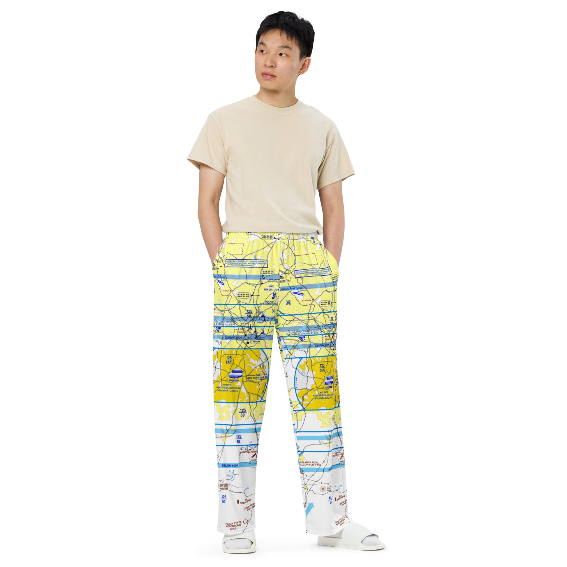 Atlanta Flyway Chart wide-leg pants