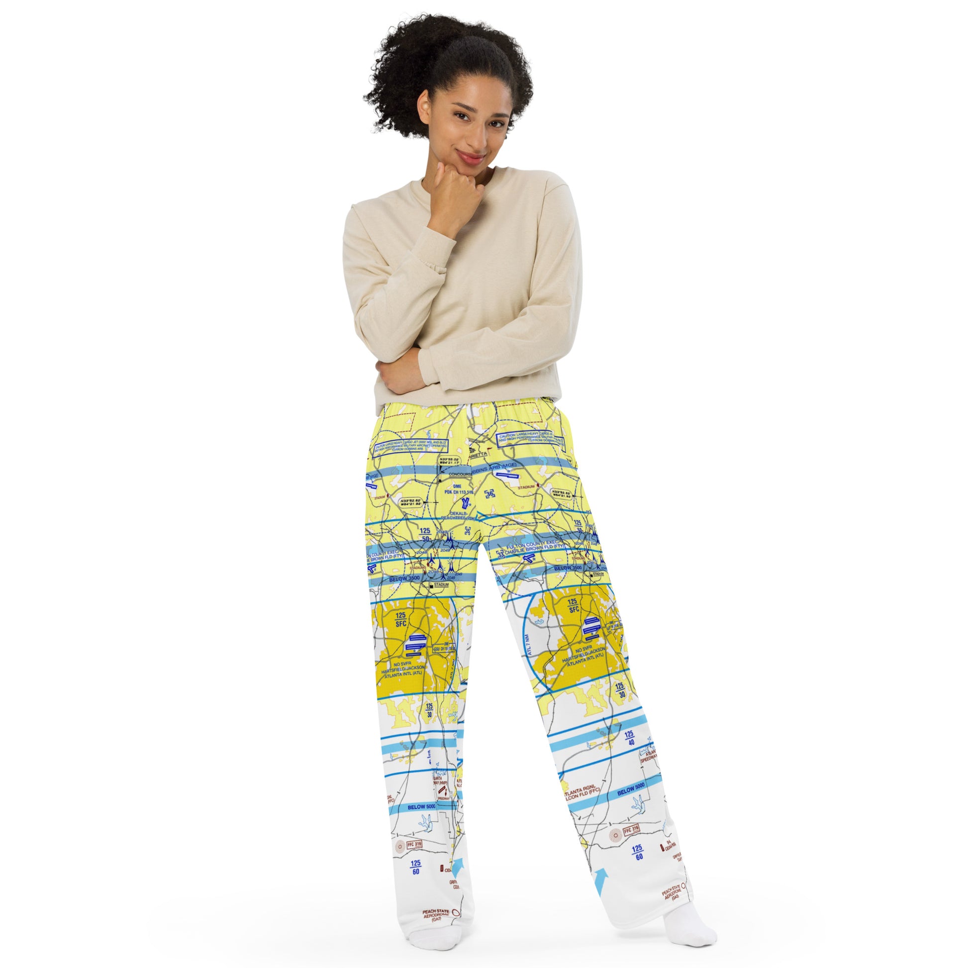 Atlanta Flyway Chart wide-leg pants