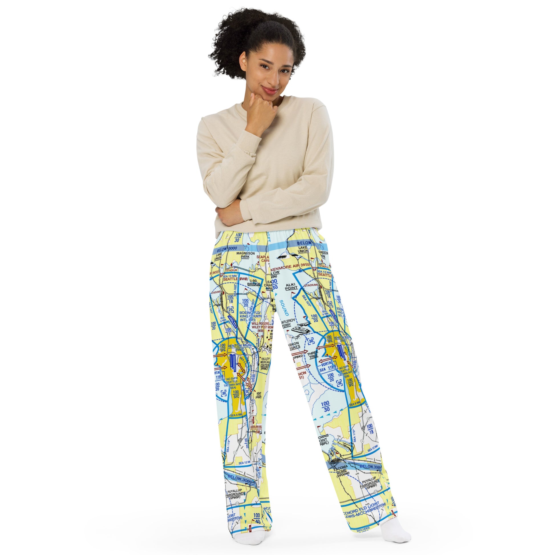 Seattle Flyway Chart wide-leg pants